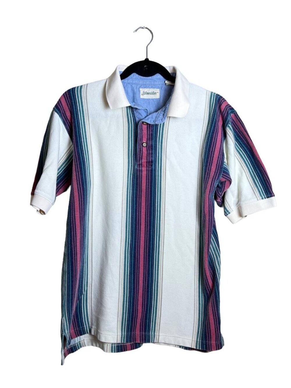 Vintage St John's Bay Striped Polo Shirt 90s Grandpa Grunge Small